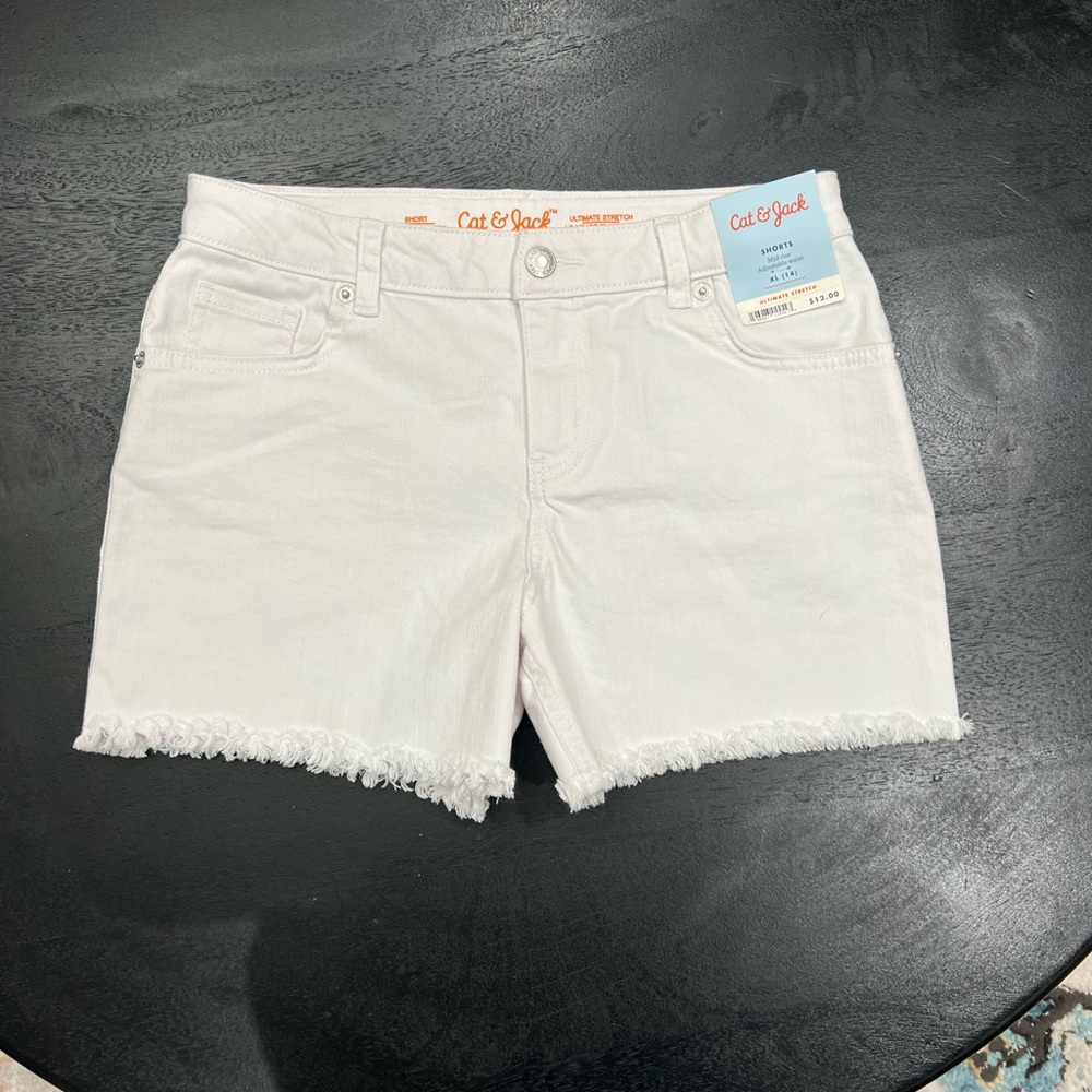 🆕🩳🐈Cat & Jack🐈🩳White Denim Shorts Size XL(14)
